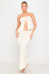 Cream Tie Detail Split Front Top & Maxi Skirt Co-Ord