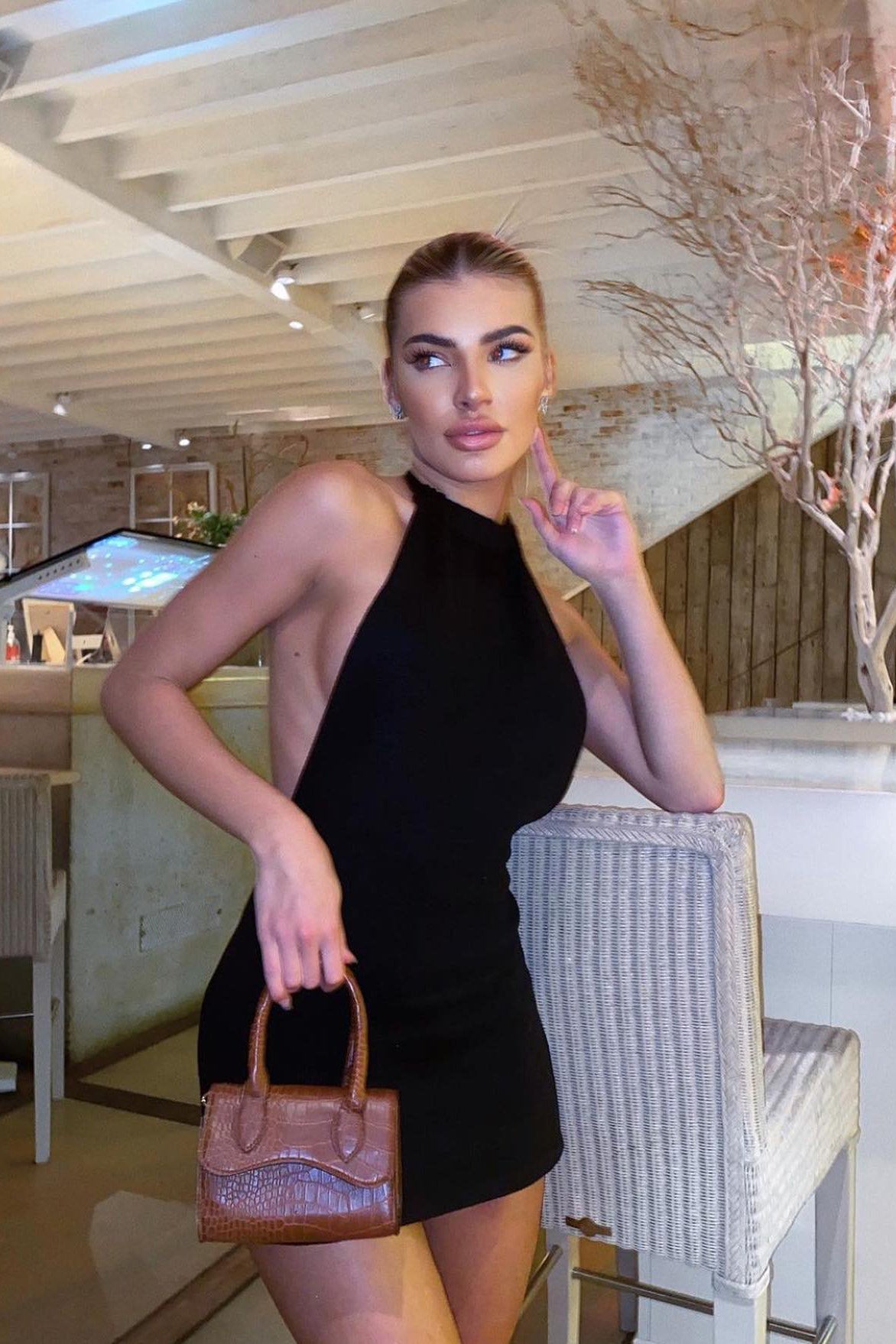 Black Knit Halterneck Backless Mini Dress | Nothingbutstyle Black Knit Halterneck Backless Mini Dress | Nothingbutstyle