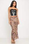 Leopard Print Low Rise Long Maxi Skirt