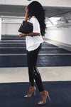 Black High Shine Vinyl High Waist Leggings