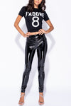 Black High Shine Vinyl High Waist Leggings