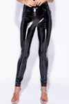 Black High Shine Vinyl High Waist Leggings
