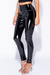 Black High Shine Vinyl High Waist Leggings