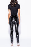 Black High Shine Vinyl High Waist Leggings