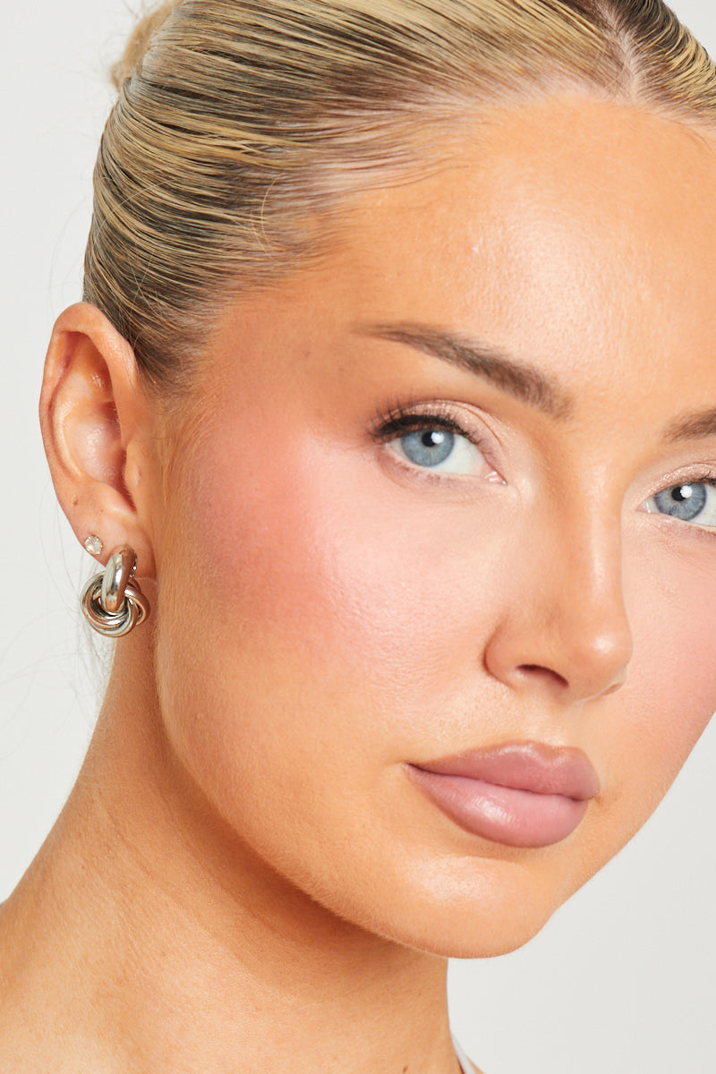 Silver Knot Detail Drop Earrings