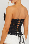 Black Sheer Structured Strapless Corset Top