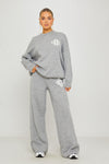 Light Grey Knit Oversized Swirl Detail Sweater & Joggers Co-Ord
