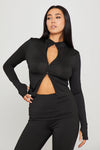 Black High Neck Hook & Eye Top & Leggings Co-Ord