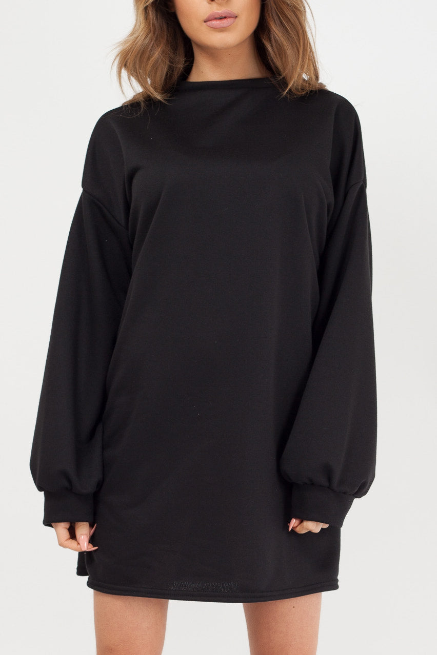 Black Oversized Sweater Dress