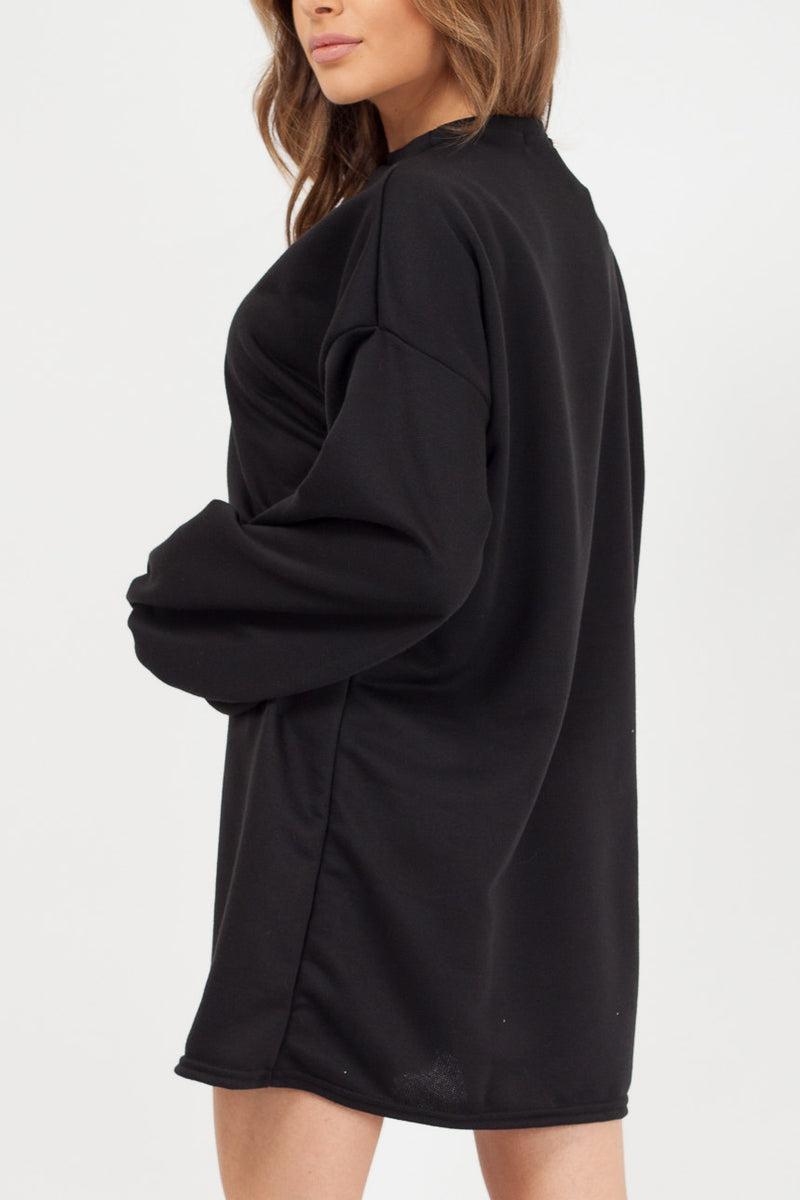 Black Oversized Sweater Dress