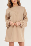 Camel Oversized Sweater Dress
