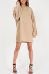 Camel Oversized Sweater Dress