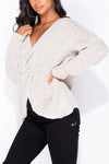Stone Twist Front Oversized Knitted Jumper