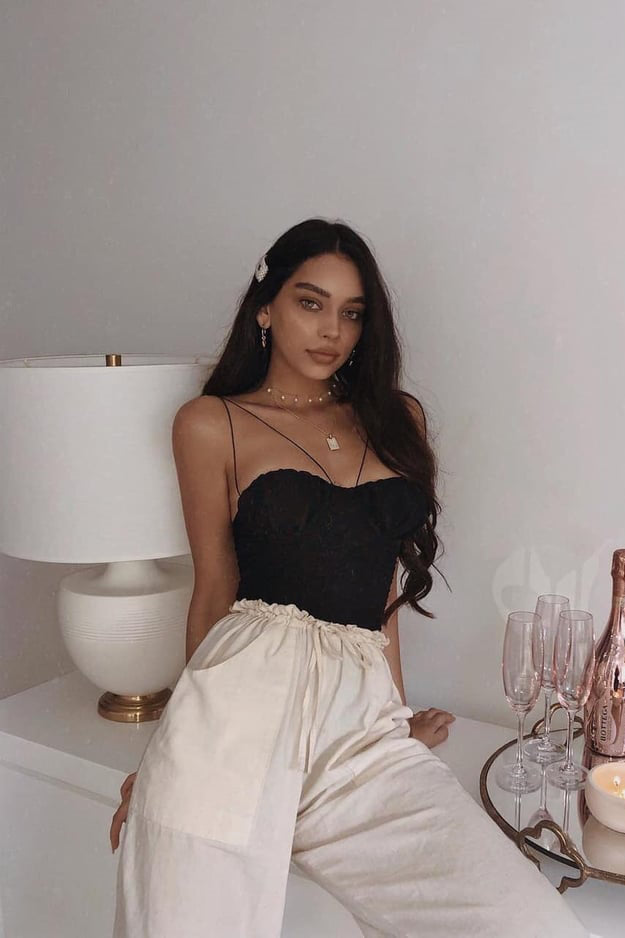 Black Spaghetti Ruched Bustier Bodysuit