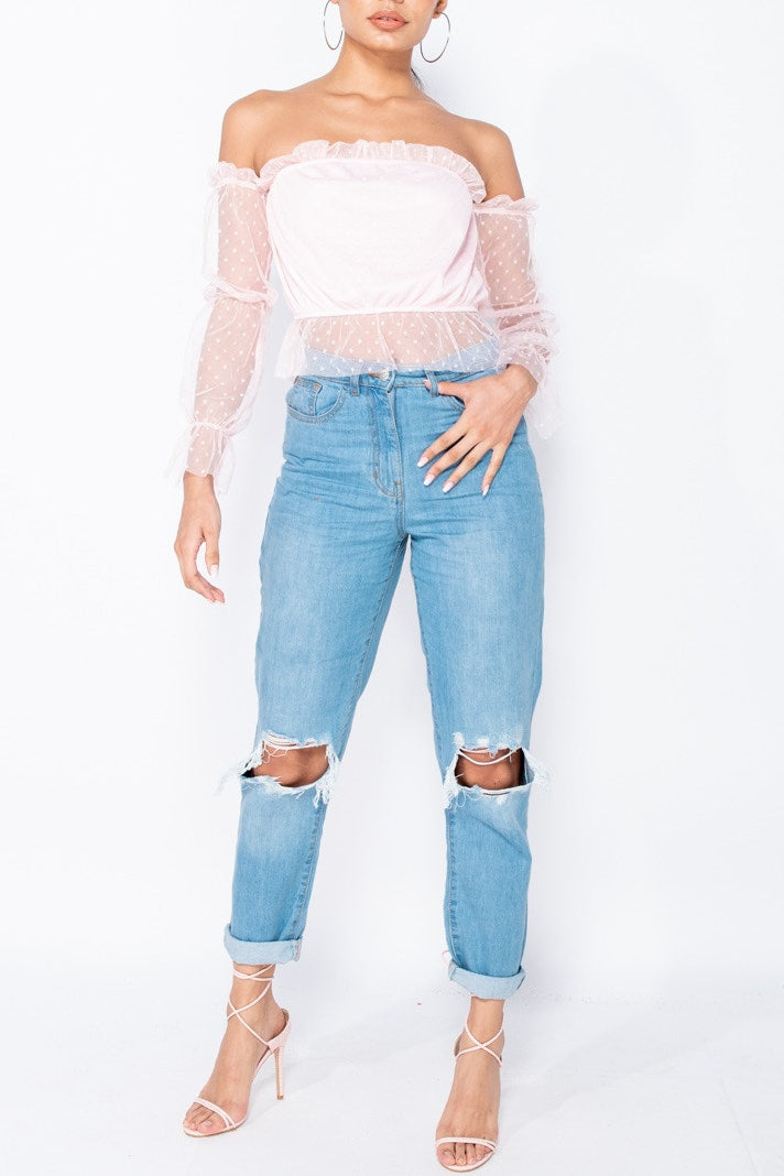 Light Wash Ripped High Waisted Boyfriend Jeans