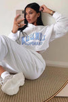 White London Champion Cropped Oversized Hoodie