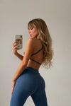 Blue Ribbed Knit Co-Ord Set