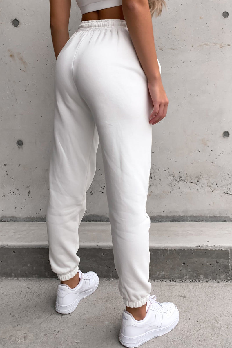 White Premium Drawstring Joggers