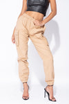 Camel Pocket Detail Cargo Trousers