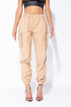 Camel Pocket Detail Cargo Trousers