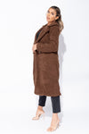 Brown Longline Borg Teddy Coat