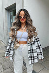 Black Check Oversized Shacket