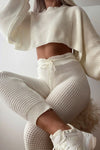 Cream Waffle Knitted Lounge Set