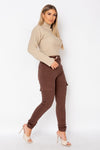 Brown Pocket Detail Cargo Utility Trousers