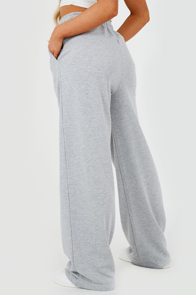 Light Grey Wide Leg Jogging Trousers