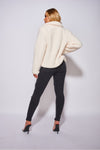 Ivory Oversized Teddy Borg Trucker Jacket