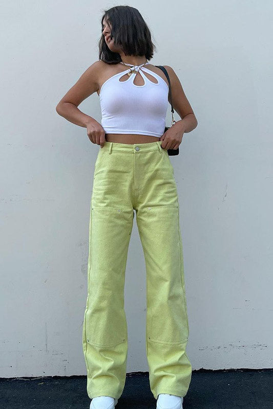White Ribbed Cut Out Detail Crop Top