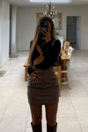 Black Cut Out Ring Detail Long Sleeve Bodysuit