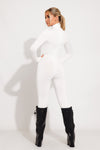 White Turtleneck Long Sleeve Jumpsuit