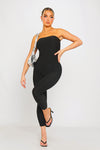 Black Basic Sleeveless Bandeau Tube Jumpsuit