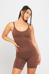 Brown Sculpting Seamless Adjustable Playsuit