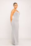 Light Grey Spaghetti Strap Maxi Dress