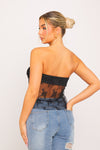 Black Lace Sheer Tie Open Front Top