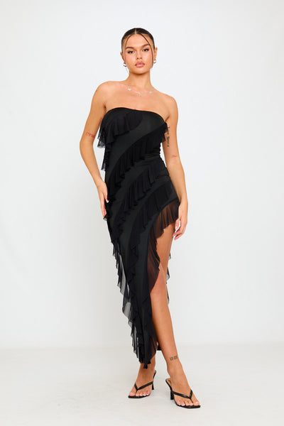 black bandeau bodycon dress Bandeau Bodycon Mini Dress in Black - XXS