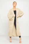 Stone Knitted Balloon Sleeve Long Cardigan