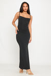 Black Strappy Low Back Bodycon Maxi Dress